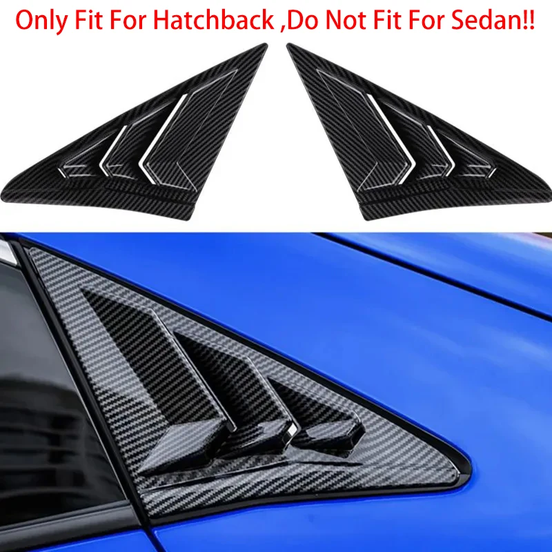 Honda Civic 10th Gen-Hatchback Rear Side Window Louvers Air Vent Scoop Shades Cover Trim Blinds Car Accessories