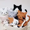 Handmade Woven Cat DIY Material Bag Wool Crochet Knitted Cute Little Flower Cat Ornament Doll Creative Gift Material Bag 1