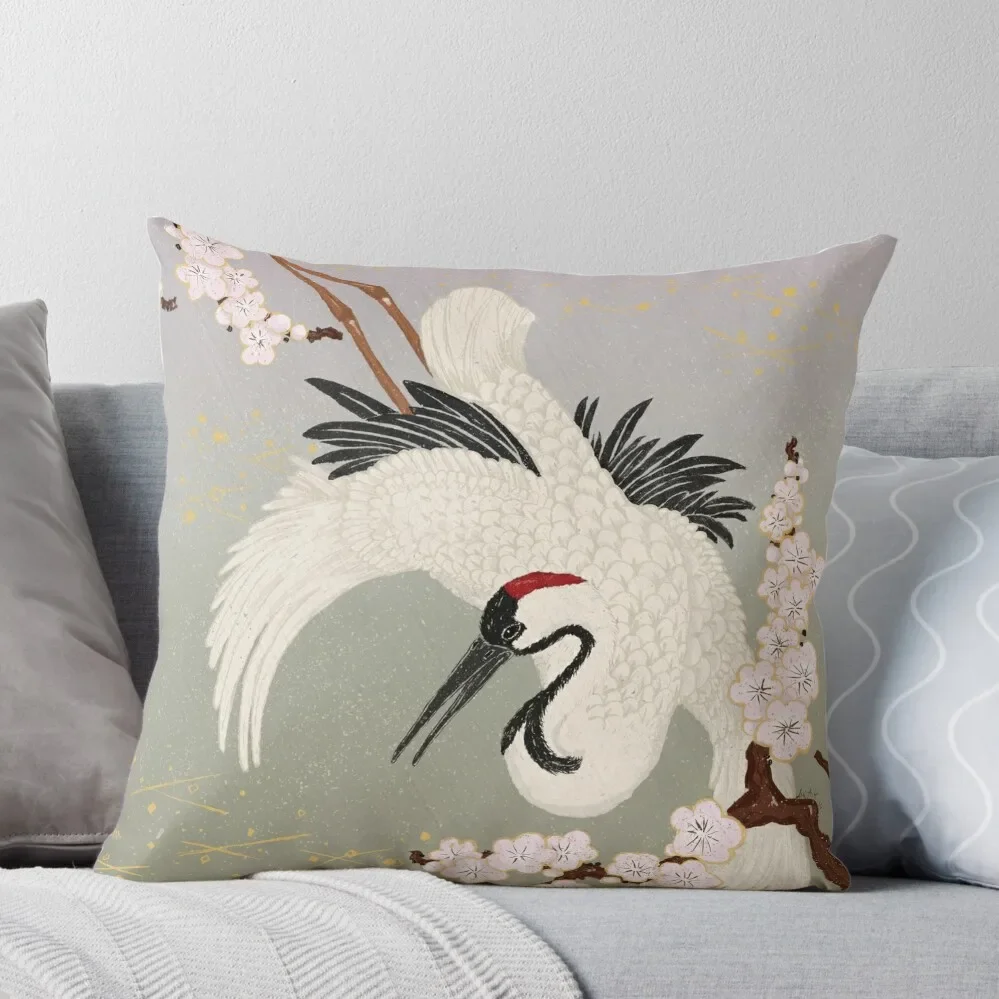 

Japanese Crane Throw Pillow Cushion Covers For Living Room Pillow Decor christmas supplies
