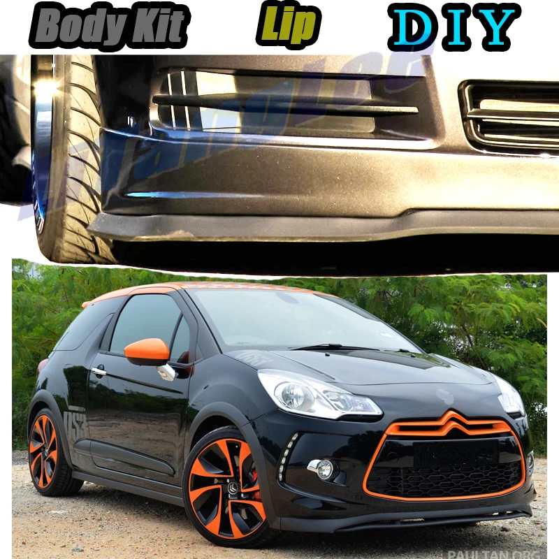 

Car Bumper Lip Front Spoiler Skirt Deflector For Citroen DS3 2009~2015 Tune Car Modified Body Kit VIP Hella Flush Lips