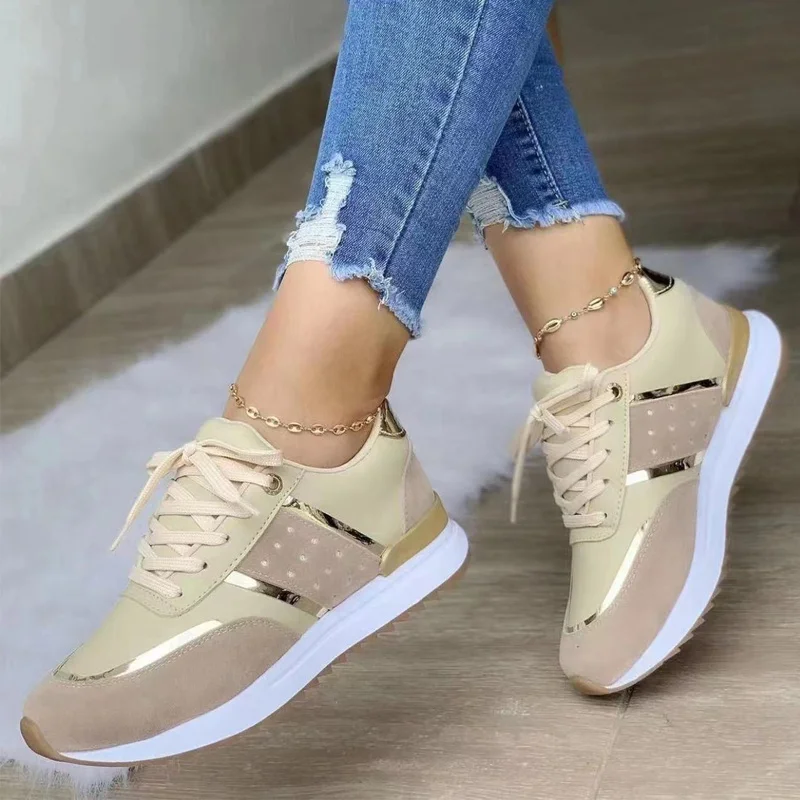 Sneakers Women Platform Shoes Leather Patchwork woman Casual shoes Sport  Ladies Outdoor Running Vulcanized 