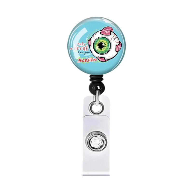 New Design 1 Piece Retractable Anime Eye Lung Love Heart Organ Doctor Nurse Badge  Reel ID Card Holder Keychains Lanyard