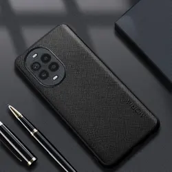 Sleek & Modern Faux Leather Phone Case for Nova 13i (Black)