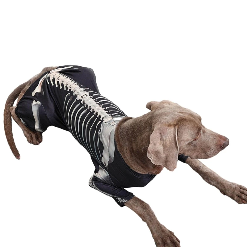 애완 동물 정장 4leg Hoody 셔츠 풀오버 복장 대형 개 할로윈 해골 의상