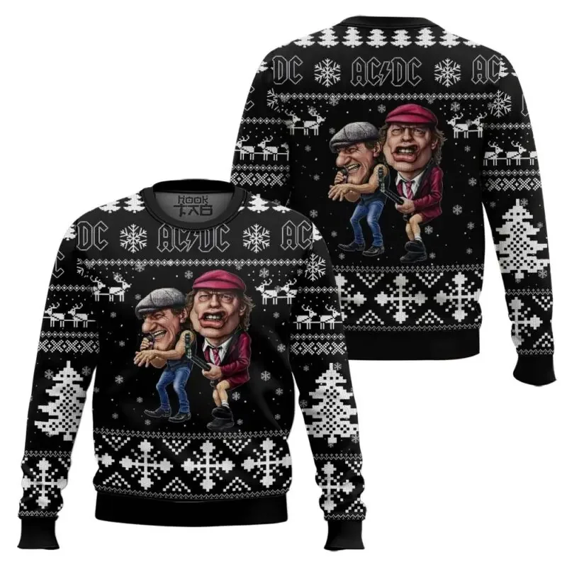 Pull de Noël moche ACDC Rock 8 Pull de Noël moche ACDC Rock