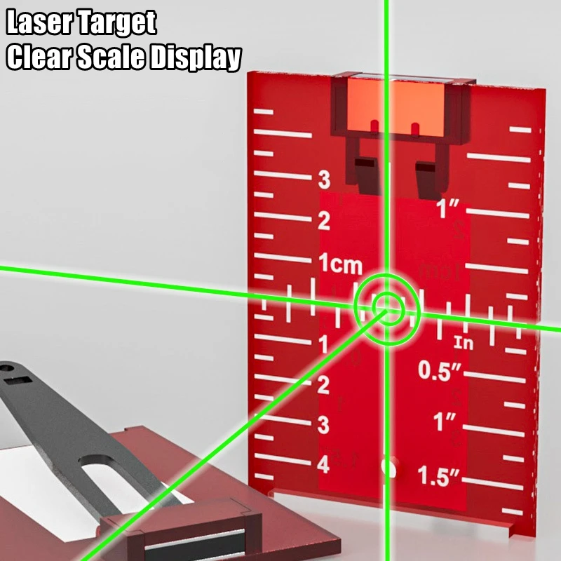 Laser Level Target Board Red/Green Line Beam Distance Plate Inch/cm Leveling Board Tool Hanging On Wall & Floor