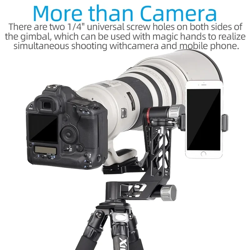 Tripod Ball Head XILETU XGH3 Professional Heavy Duty Head Telephoto Lens Cantilever Tripod Head for DSLR Camera Telephoto Lens Video Photography tripod ball head