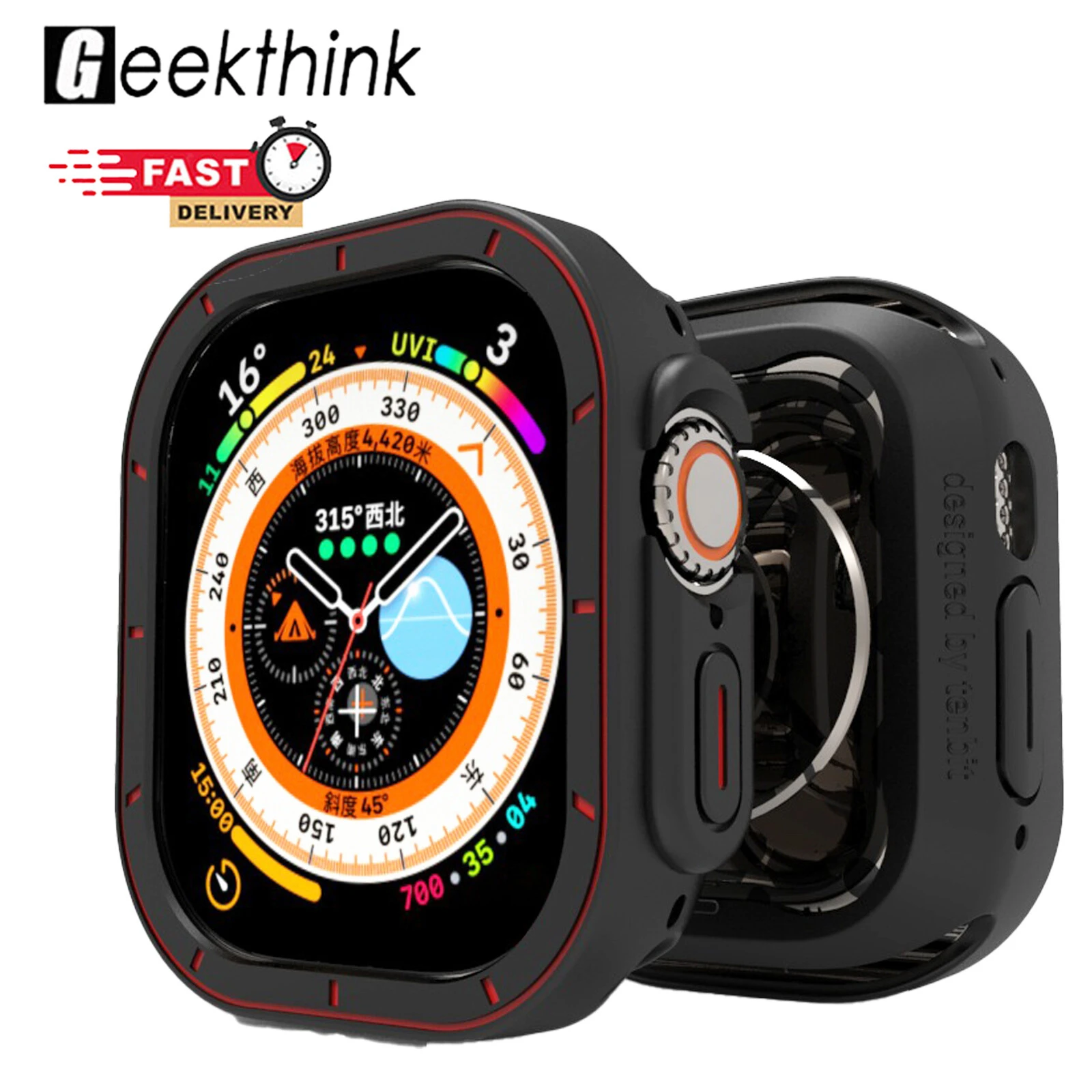 애플 워치 9 울트라 2 용 소프트 실리콘 케이스, 49mm TPU 보호대 커버 베젤, iWatch 시리즈 8 범퍼 시계 밴드 액세서리