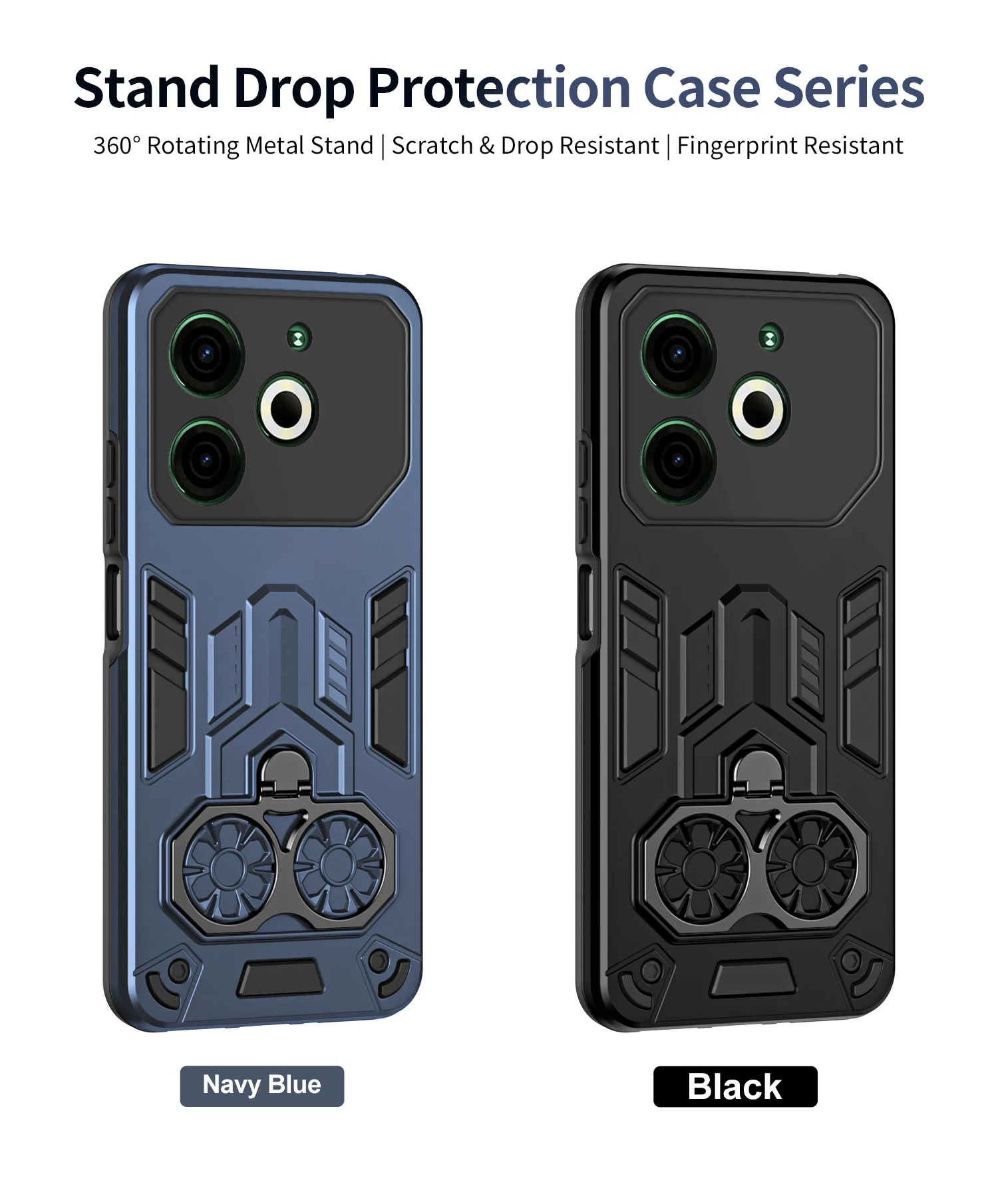 Rugged Shockproof Armor Case with Ring Stand and Holder