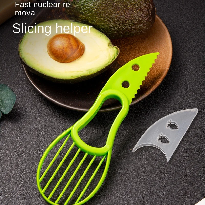 Multifunctional Avocado Knife Pit Removal and Segmentation Device 2-in-1  Meat Digging Spoon Cutting Avocado Slicer Kitchen Tool