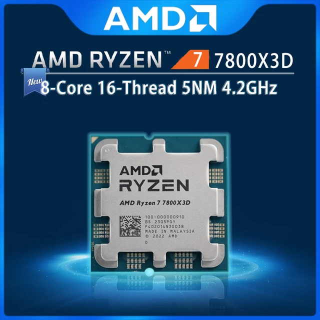 AMD Ryzen 7 R7 7800X3D 4.2GHz 8-Cores 16-Threads Socket AM5 CPU Processor