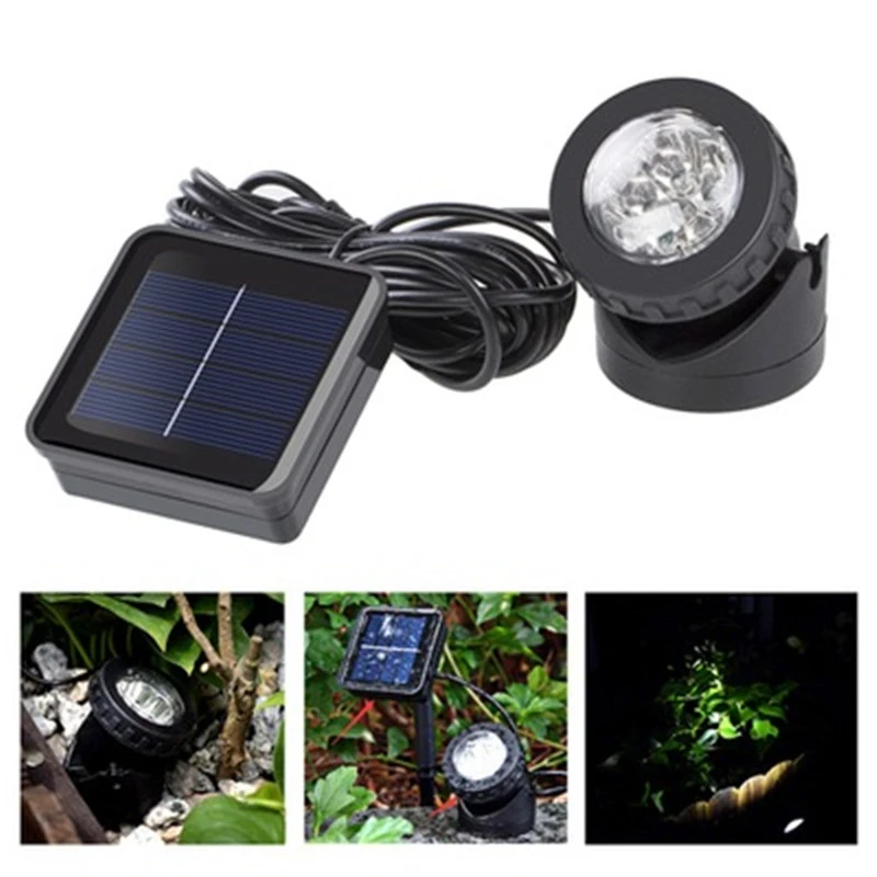 LED Solar Spotlights 6 LED Underwater Projection Lights Garden Outdoor Pond Lighting Ni-MH Battery 1.2V 600mAh submersible lights