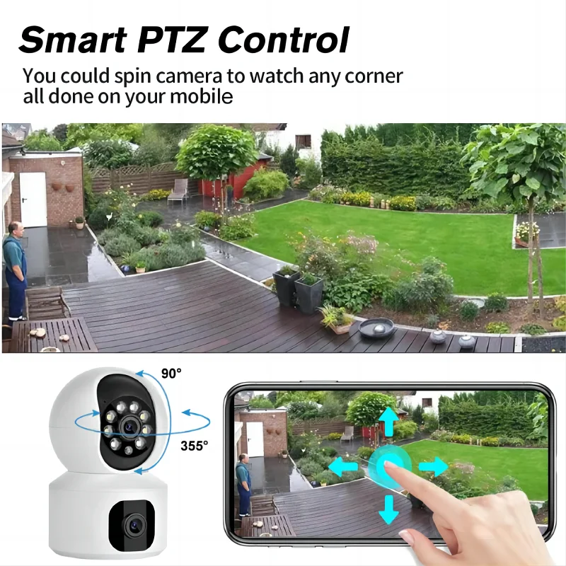 4K 8MP WiFi Home Security Camera Dual Screen Baby Monitor Ai Human Detection Color Night Vision CCTV