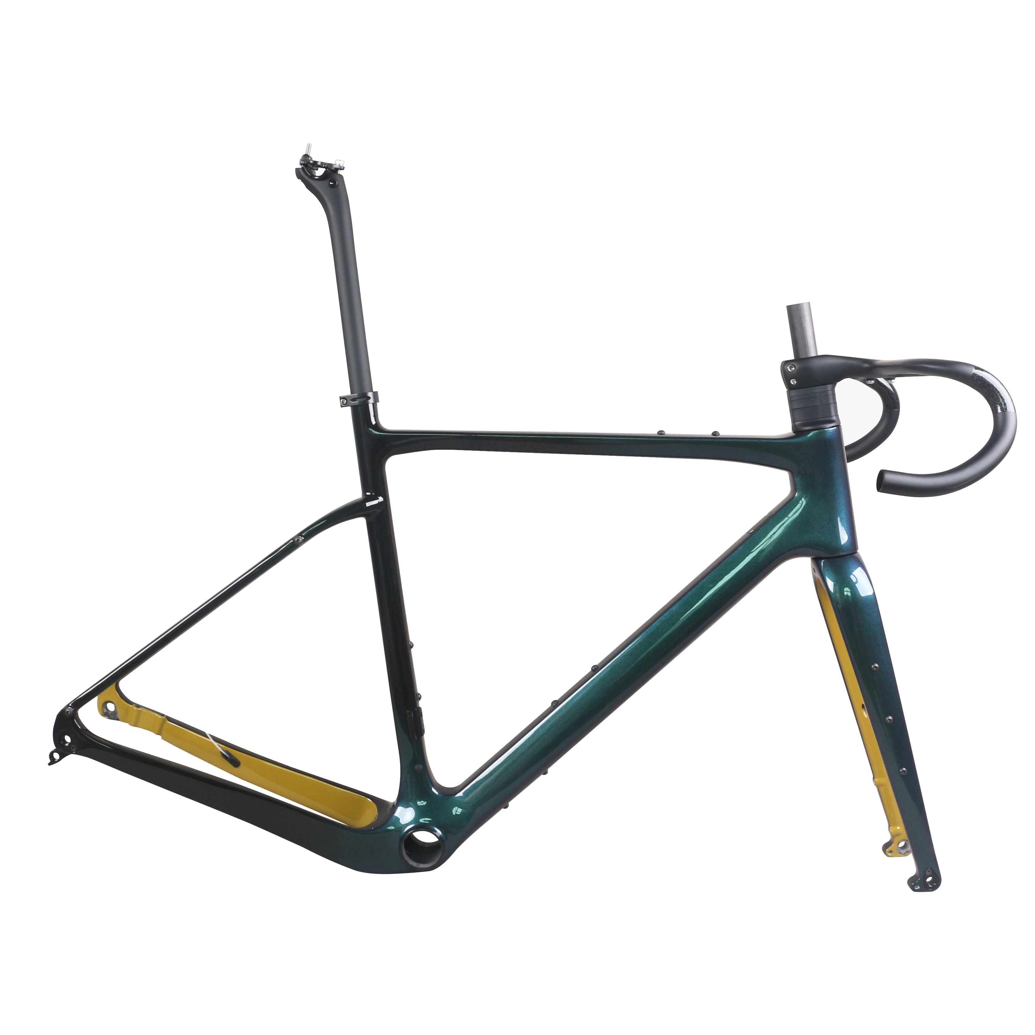 

Full Hidden Cable Disc Gravel Bike Frame GR044 Max Tire 45C Custom Paint Chameleon 1001+YS2512-9+PT125C