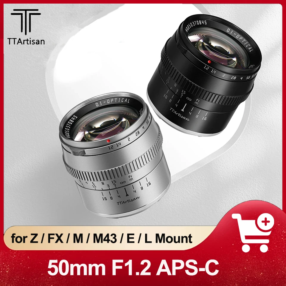 Ttartisan Aps-C 50Mm F1.2 Mf Lente Ritratto Grande Apertura Applicabile Per Fuji X-A5 X-T10 Sony A6600 A7S A7Sm3 Canon M5 Nikon Z5