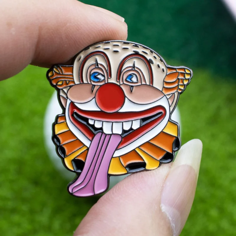 【New】 New Happy Gilmore Clown creative metal enamel ball marker with golf accessories