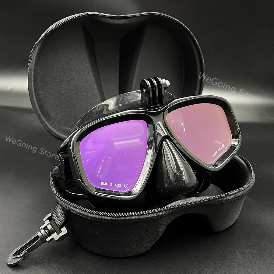 Professional Gopro Scuba Diving Mask with Camera Support Mirror Coating Lens Silicone Swimming Mask Pack In EVA Zipper Box snorkeling diving mask diving mask diving goggles