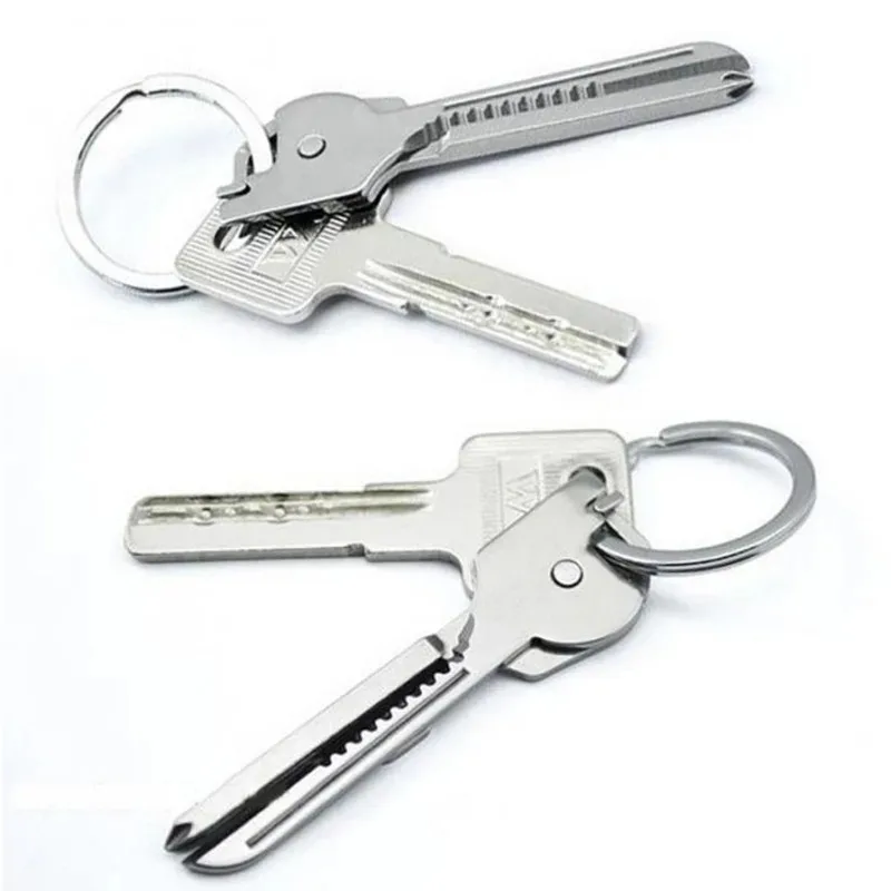 Multipurpose Multi-function Mini Screwdriver Stainless with Keyring Pocket Opener Stainless Steel 6 in 1 Outdoor Tool Hand Tool