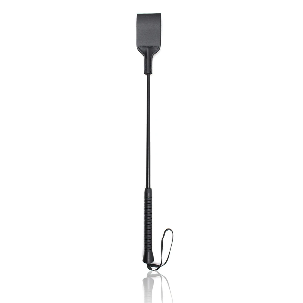 53CM PU Leather Paddle Whip,Riding Crop PU Leather Flogger Horsewhips，Silvery Punk Rivet Bat Spanking Paddle 5