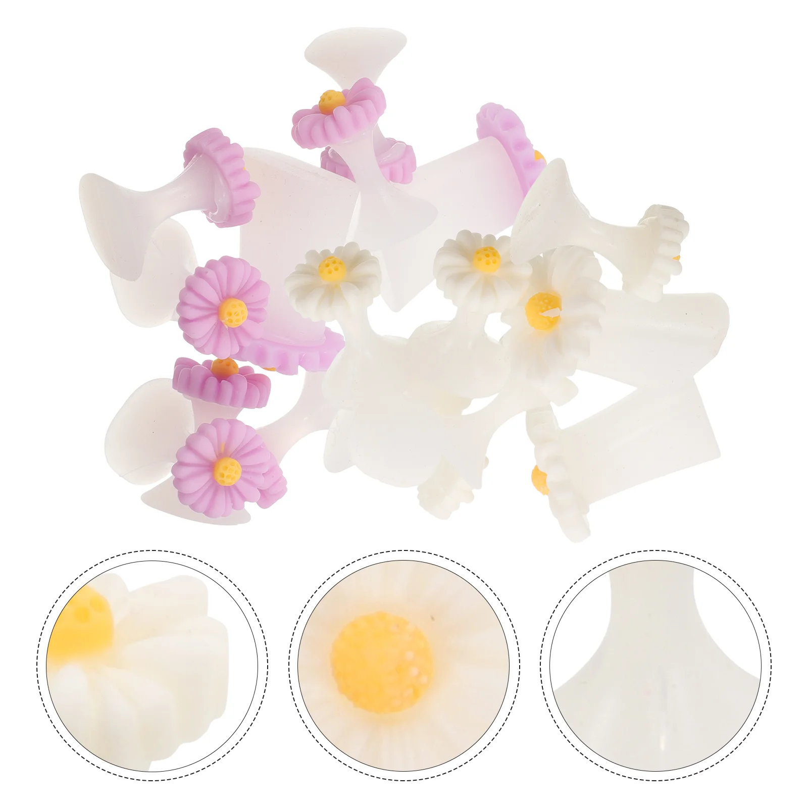 

16 Pcs Nail Toe Separator Durable Dividers Pedicure Spacers Separators Polish Silicone Gel Silica Flower