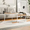 Industrial Round Coffee Table Set of 2 End Table for Living Room,Home Office,Stacking Side Tables,Wood Look Accent Furniture 4