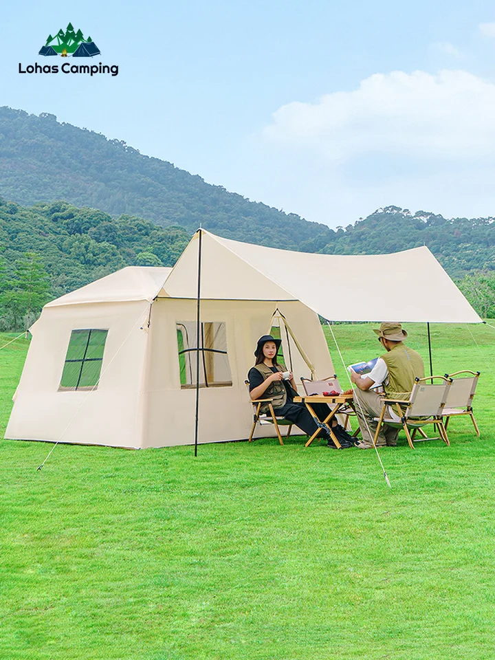 エアーテント ハウス型 未使用 4人〜6人用 開封のみ未使用】