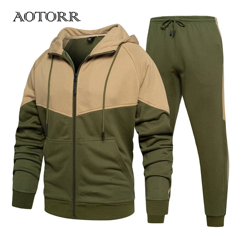 

Patchwork Casual Men's Sets 2023 Spring Autumn Tracksuit Men Streetwear New Style 2 Piece Set Fitness Clothing Male EU Size