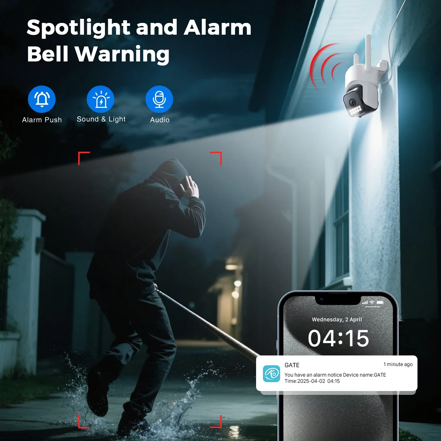 8MP 4K PTZ Wifi Camera 5X Digital Zoom Outdoor Surveillance Camera Human Detection Night Vision 5G Security Camera O-KAM PRO APP 2
