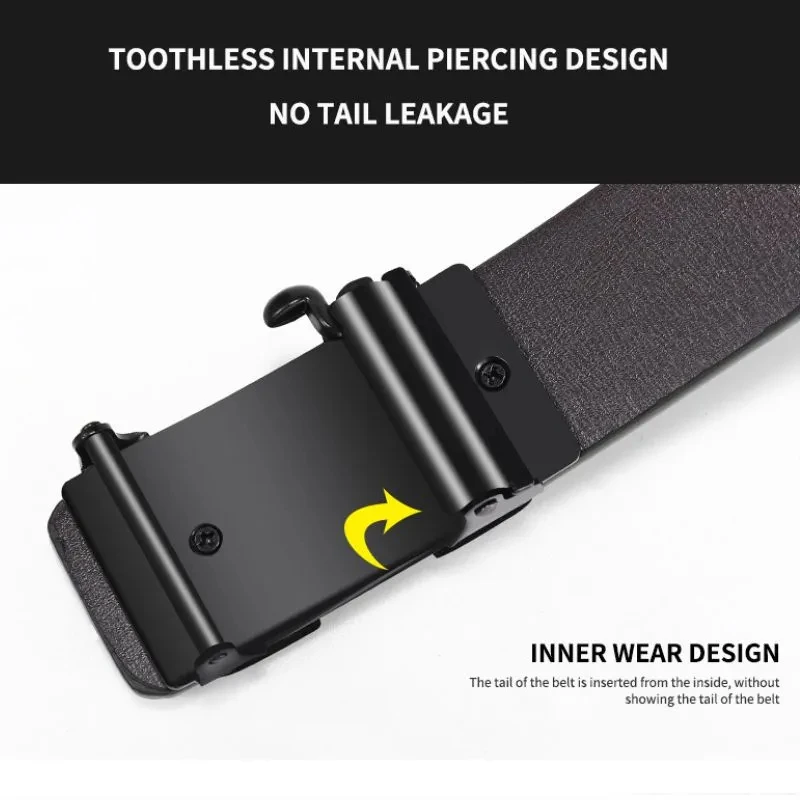 Mens belt toothless automatic buckle belt waist belt Belt MEN'S Toothless Automatic Buckle Casual Business Fashion