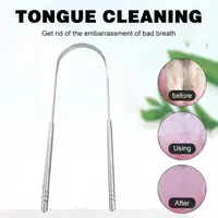 1Pcs Stainless Steel Tongue Scraper U-shaped Metal Fresh Breath Cleaning Coated Tongue Toothbrush Oral Hygiene Care Tools 4