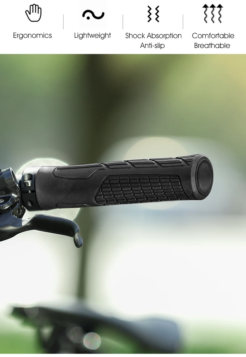 Description Picture 3 of itemWEST BIKING Colorful Bicycle Handle Bar Grips MTB Mountain Bike Soft Handlebar Cover Plug Rubber Non-slip Cycling Accessories
