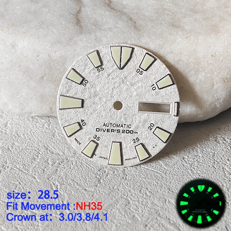 Elegant 28.5mm Men's Watch Dial with Japanese Movement Compatibility