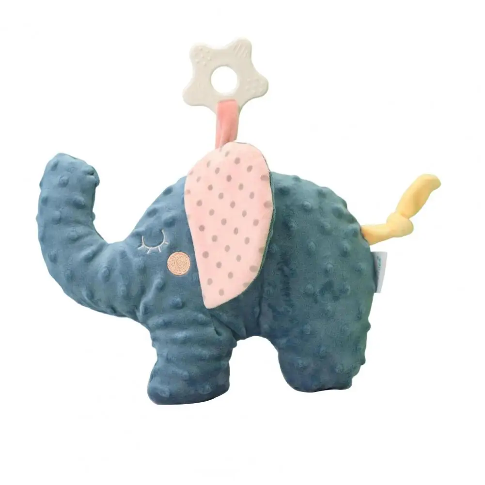 

Baby Plush Teether 25cm Eye-catching with Teether Adorable Baby Plush Animal Teether Toy for Baby Shower