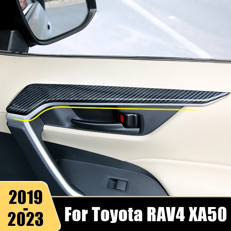 

Car Interior Door Armrest For Toyota RAV4 XA50 2019 2020 2021 2022 2023 RAV 4 Carbon Fiber Decoration Strip Cover Accessories