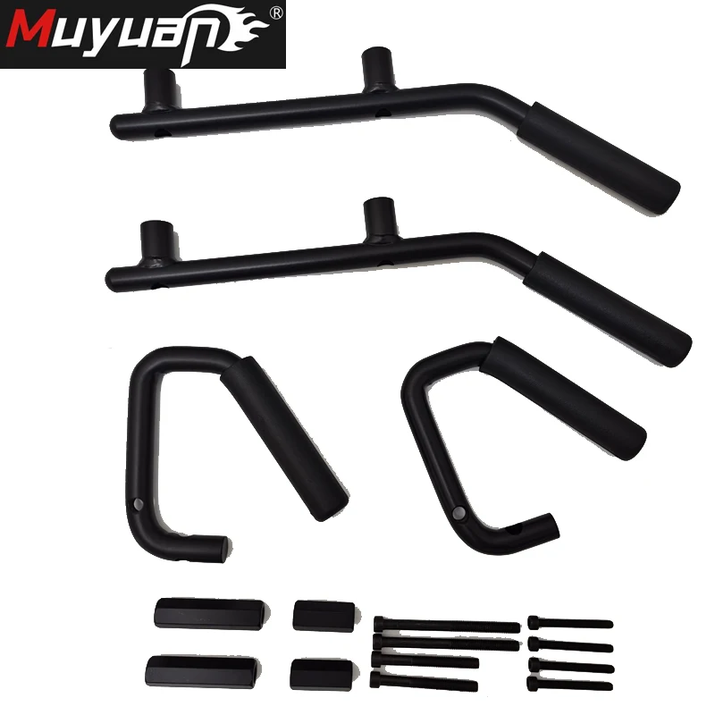 Front Rear Grab Bar Handles Black Red Steel Grab Handle Kit for 2007