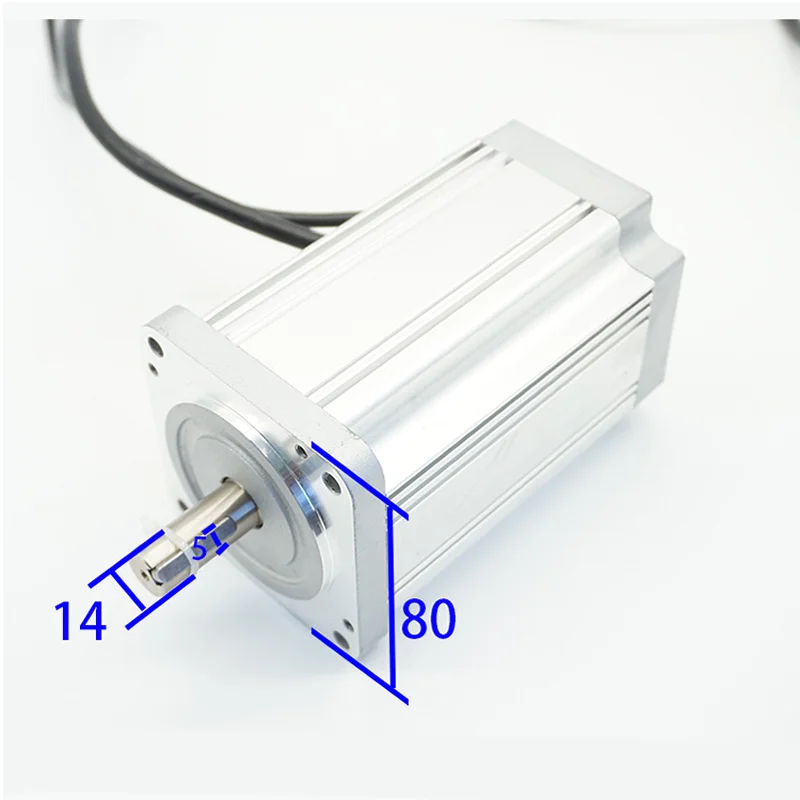 High voltage high power brushless DC motor 80BL130S75 3000 rpm 750W