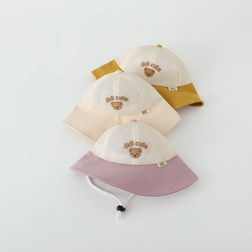Cute Summer Baby Bear Bucket Cap Mesh Breathable Children Fisherman Cap Anti UV Quick-dry Outdoor Sun Hat