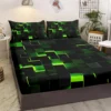 Abstract Geometry Lattice Fitted Sheet Deep Pocket Glowing Light Lightweight Bedding Set 2 Pillowcases 3 Piece 1