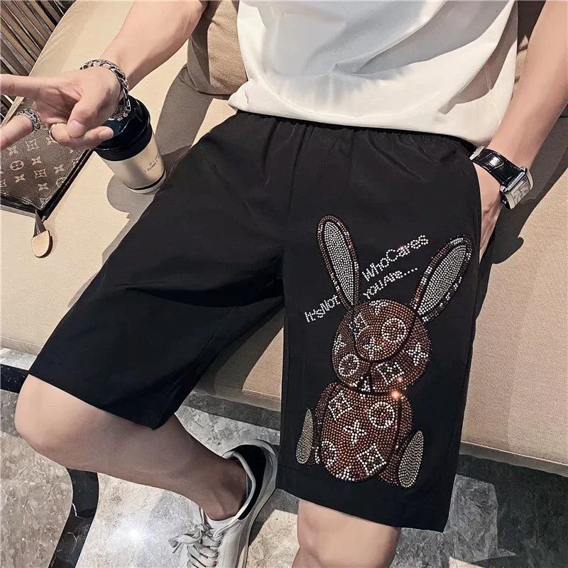 thumbnail image 1 of Pantalones cortos para hombre Dry Fit Ropa de calle Ofertas especiales Moda suelta Paquete esencial Pantalones cortos para hombre Diseñador Algodón holgado Novedad en Y2k Xl, 1 of 5