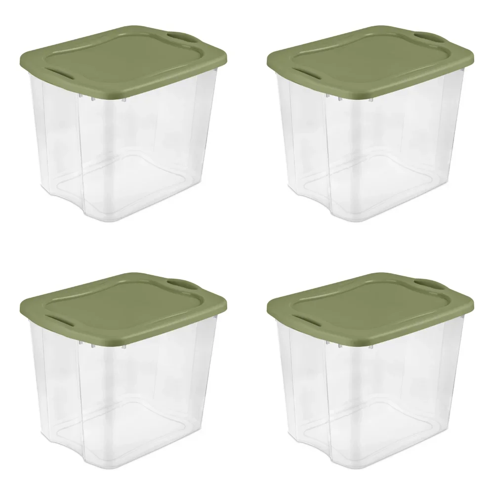 

Sterilite 95 Qt. EZ Carry Plastic, Clear/Sage Legume, 4 furniture decoration Classical elegance