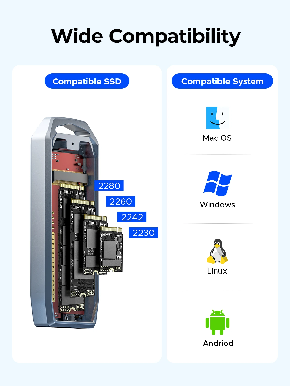 M.2 SSDケース40Gbps NVMe Thunderbolt - 外付けハードディスク・ドライブ