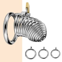 Cage de chasteté masculine en acier inoxydable avec serrure à clé-Anti-tricherie 1