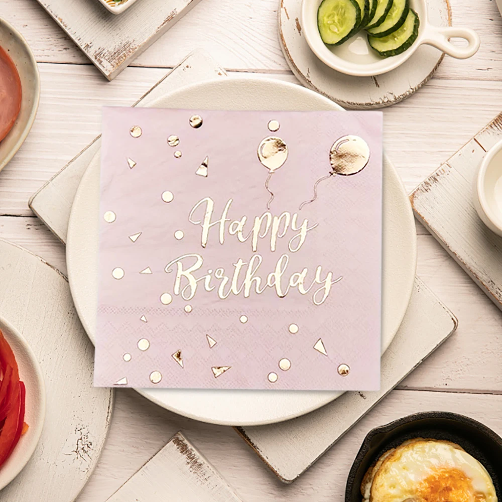 Disposable Tableware Paper Napkins 20pcs/lot Pink Napkin Soft Fragrance Free Birthday Party Table Napkins for Cafe Hotel Dining