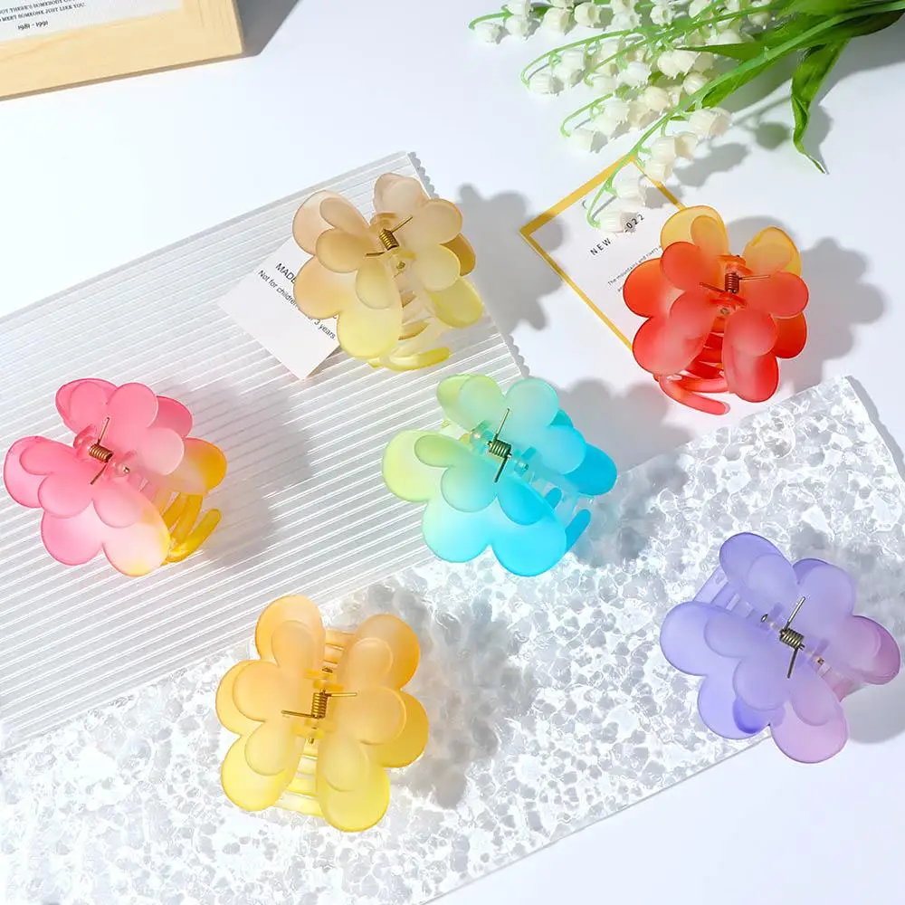 

Colorful Headwear Matte Transparent Lovely Female Hair Crab Clip Butterfly Hair Claw Korean Style Hair Clip Gradient Shark Clip