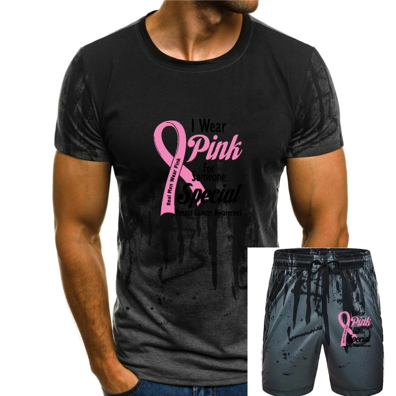 

2019 New Fashion Casual Men T-shirt I Wear Pink For Someone Special T-SHIRT Real Men Breast Cancer Awareness Shirt