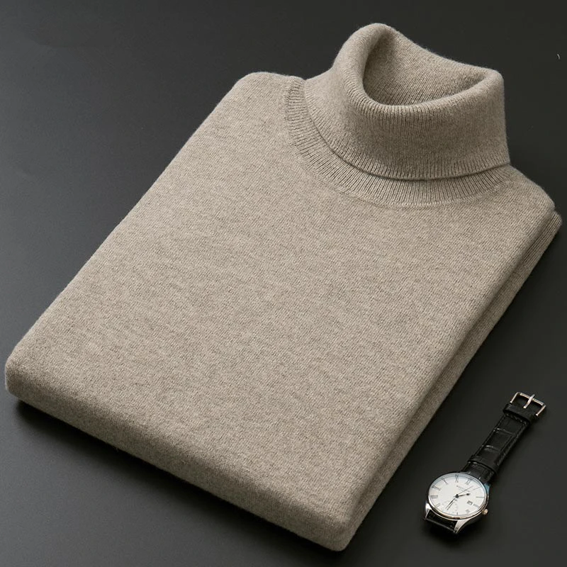 

Cashmere Cotton Blend Turtleneck Men Pullovers 2023 Autumn Winter Soft Warm Base Jumper Jersey Hombre Pull Homme Knitted Sweater