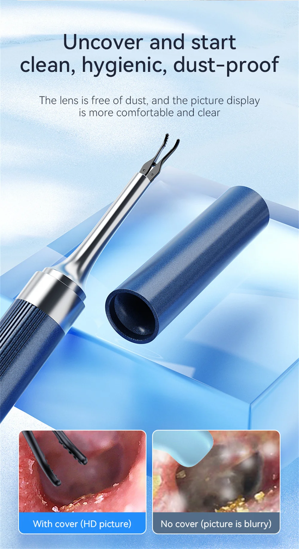 Description Picture 4 of itemEar Cleaner With Camera Smart Visual Ear Wax Removal Sticks 1920P Endoscope Tweezer Earpick Mini Camera Otoscope for Health Care