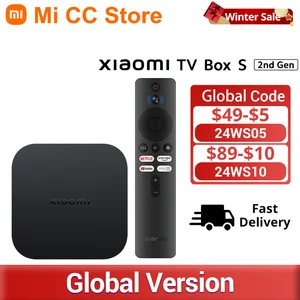 Global Version Xiaomi Mi TV Box2nd Gen 4K Ultra HD Google TV 2GB 8GB Dolby Vision HDR10+ Google Assistant Smart Mi Box S Player