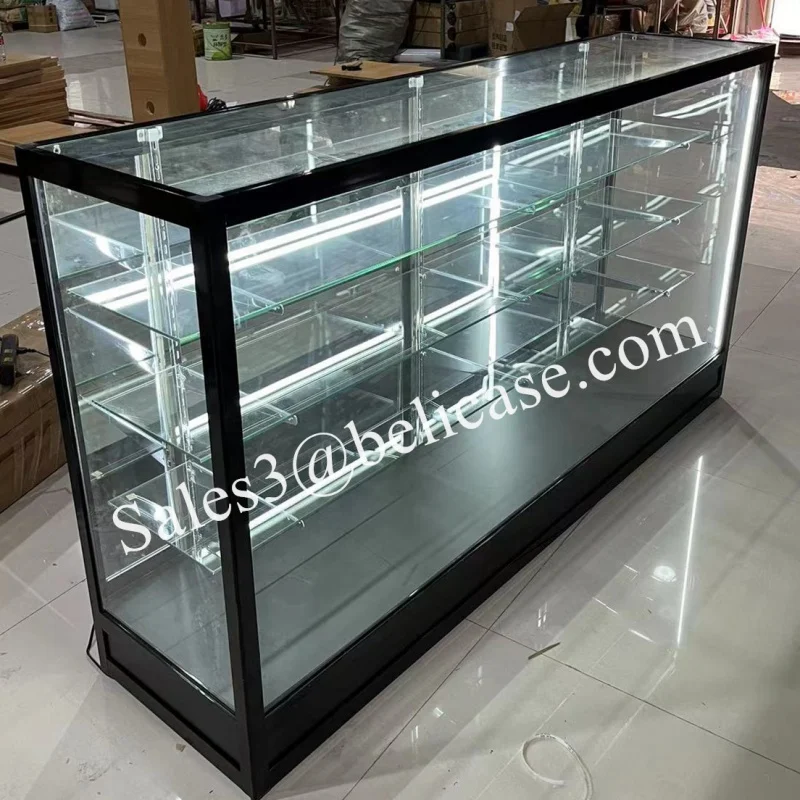 

Custom, Mirror Door Store furniture showcase lockable glass showcase for products display