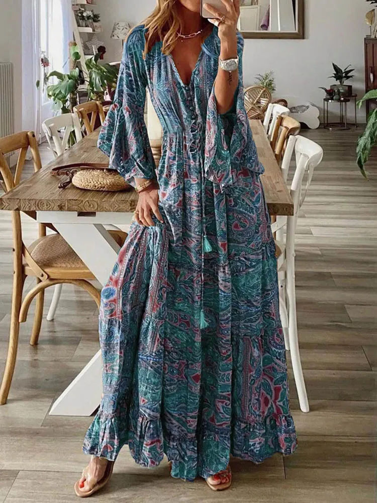 Robe Bohème Chic Robe Femme Longue Ete Robe Boheme Femme Robe Maxi